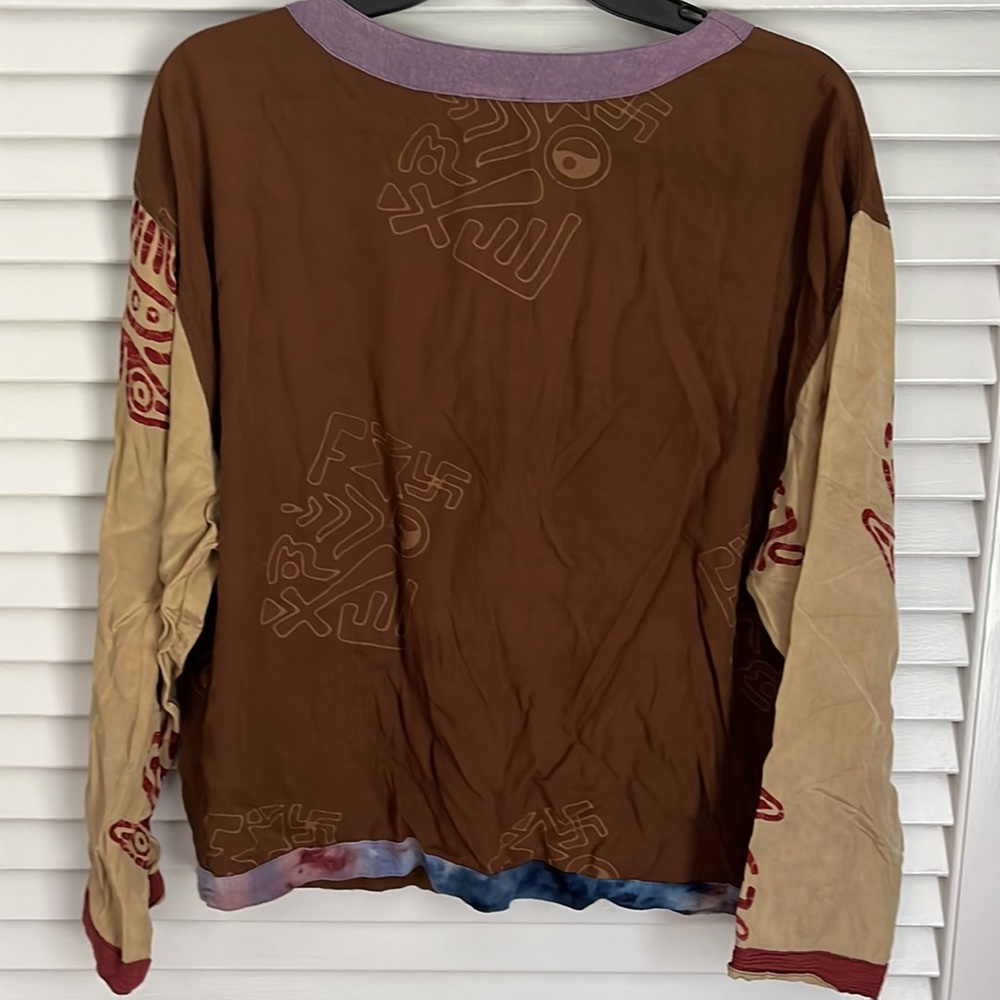 Vintage Magic Fish Button Down Patchwork Shirt Bo… - image 2